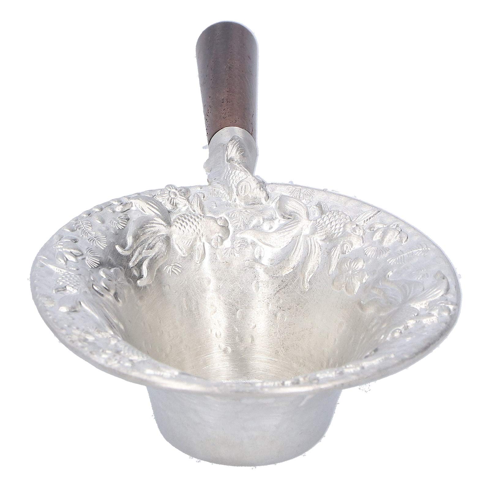 SIXRUN Colador de té, Filtro de té de Hojalata con de Sándalo Negro, Colador de Hojas Sueltas de Malla Fina, Filtro de Preparación de Reutilizable de 15 X 7,8 Cm para Uso Doméstico en la Ceremonia