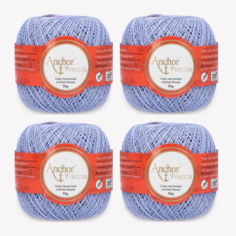 4x Anchor Freccia 12 – Feines Baumwollgarn für filigranes Häkeln (Color 00117)