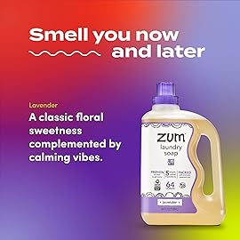 Indigo Wild Zum Clean Laundry Soap - Plant-Based Liquid Laundry Soap - Contains Baking Soda, Essential Oils & Saponified Coconut Oil - Lavender Scent - 64 fl oz (2 Pack)