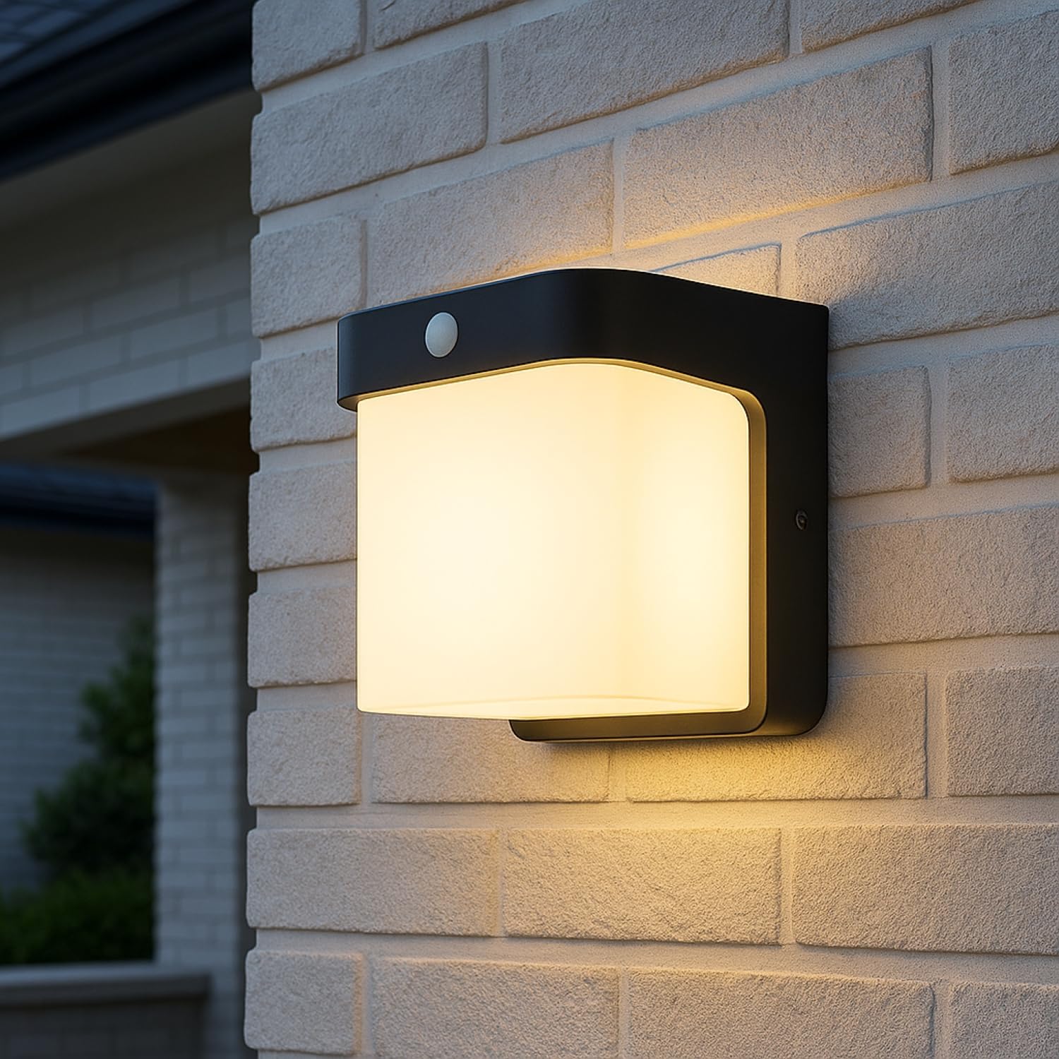 Cgc Lighting Black Square Pir Outdoor Wall Light Pir Motion Sensor Security Waterproof Shed Conservatory Garden Porch Patio Driveway Garage (Black Square Pir)
