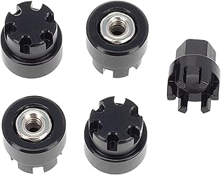 DKKY M2 Wheel Nuts Cap Locking Hubs CNC Aluminum Upgrade for RC Car Crawler Axial SCX24 Deadbolt Jeep Gladiator Ford Bronco (Black)