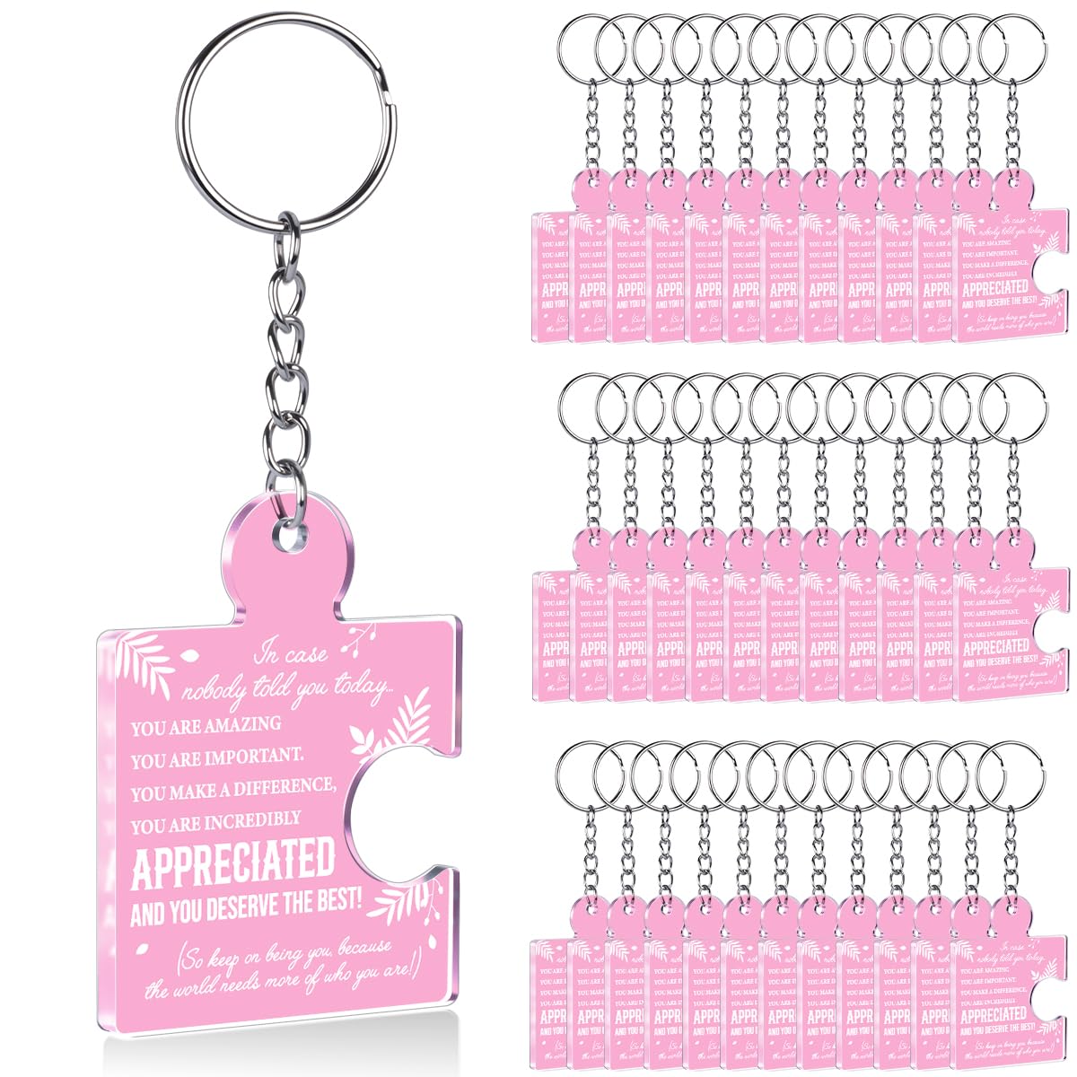 Team Appreciation Gifts Bulk Thank You Keychains for Coworkers
