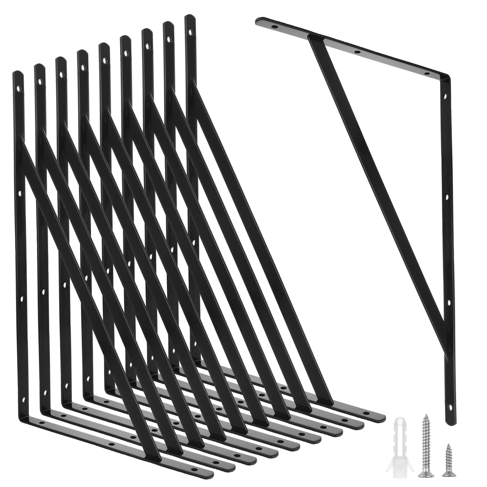Équerre d'étagère anti-affaissement support d'angle triangulaire 90 degrés lot de 10