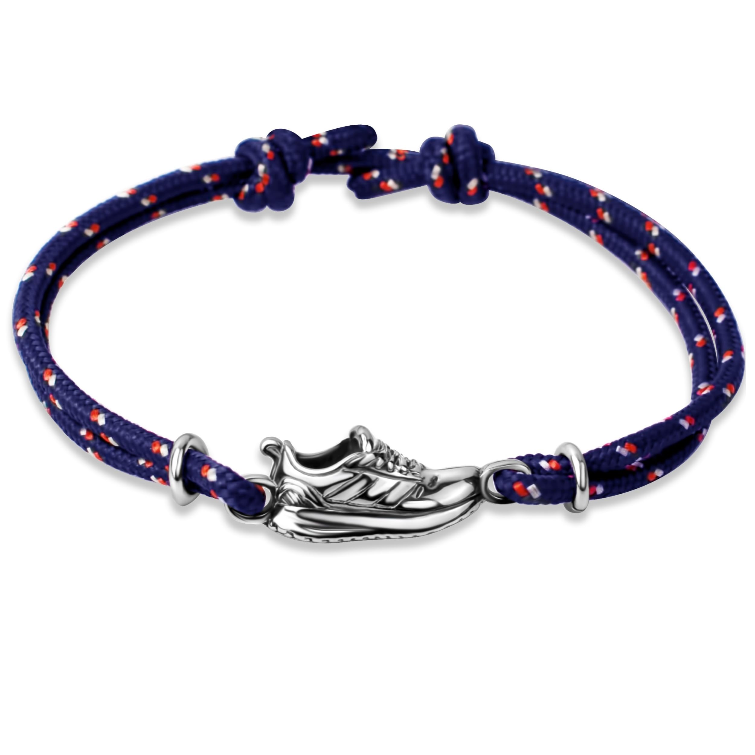ERNESTINE - Bracelet running réglable cordon acier inoxydable basket course à pied - idée cadeau homme femme - idée cadeau runner sport accessoire poignet bijou original - bracelet homme course à pied