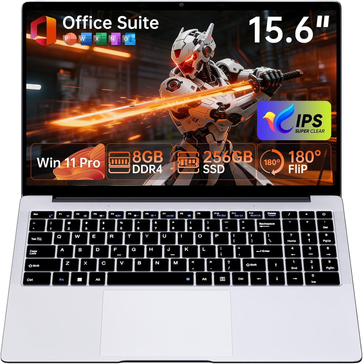 15.6″ Laptop Computer, 8GB RAM 256GB SSD Celeron...