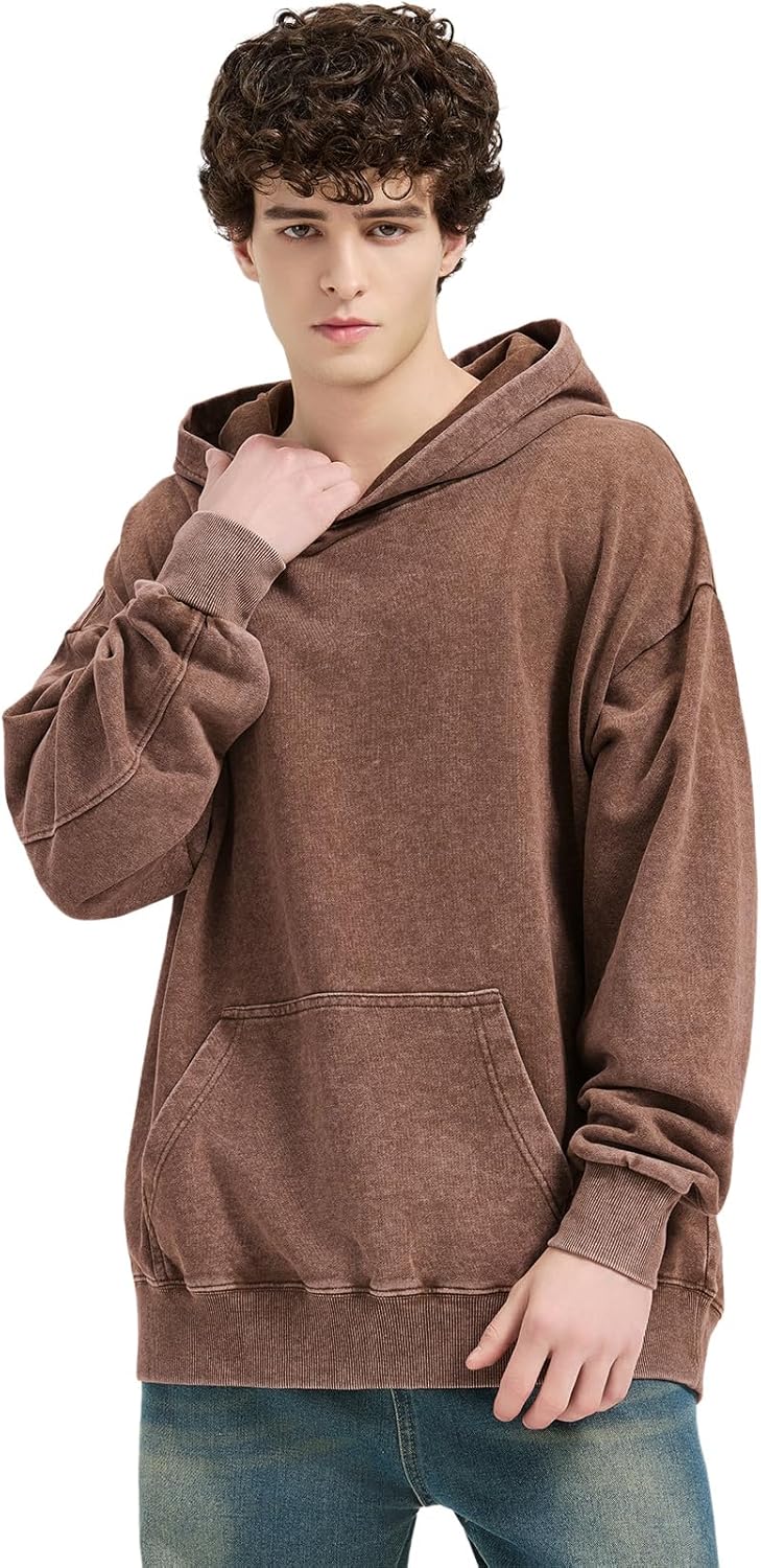 Oversized Hoodies for Men Womens Pullover Sweatshirts Acid Wash Vintage Loose Fit Unisex Cotton Outfits - Image 7