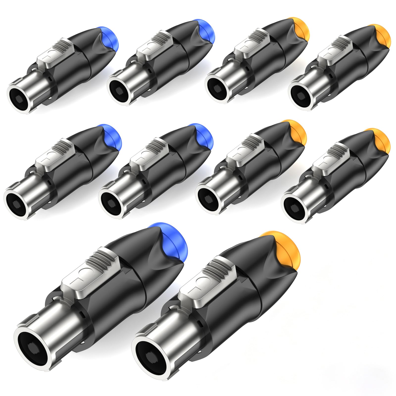 GCTBL 10Pack Connettore Speakon 4 Poli NL4FX Connettori Audio per Casse, Powercon Connector Cavo per Altoparlante Spinotto Casse NL4FC NL2FC Twist Lock