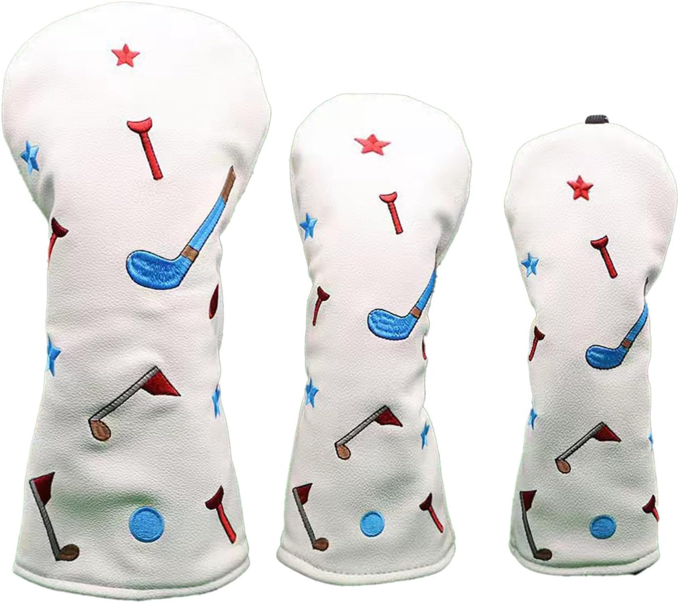 Durable Golf Club Head Protector Exquisite Embroidery Appearance Colorful Visual Effect Comfortable Material for Golf Woods