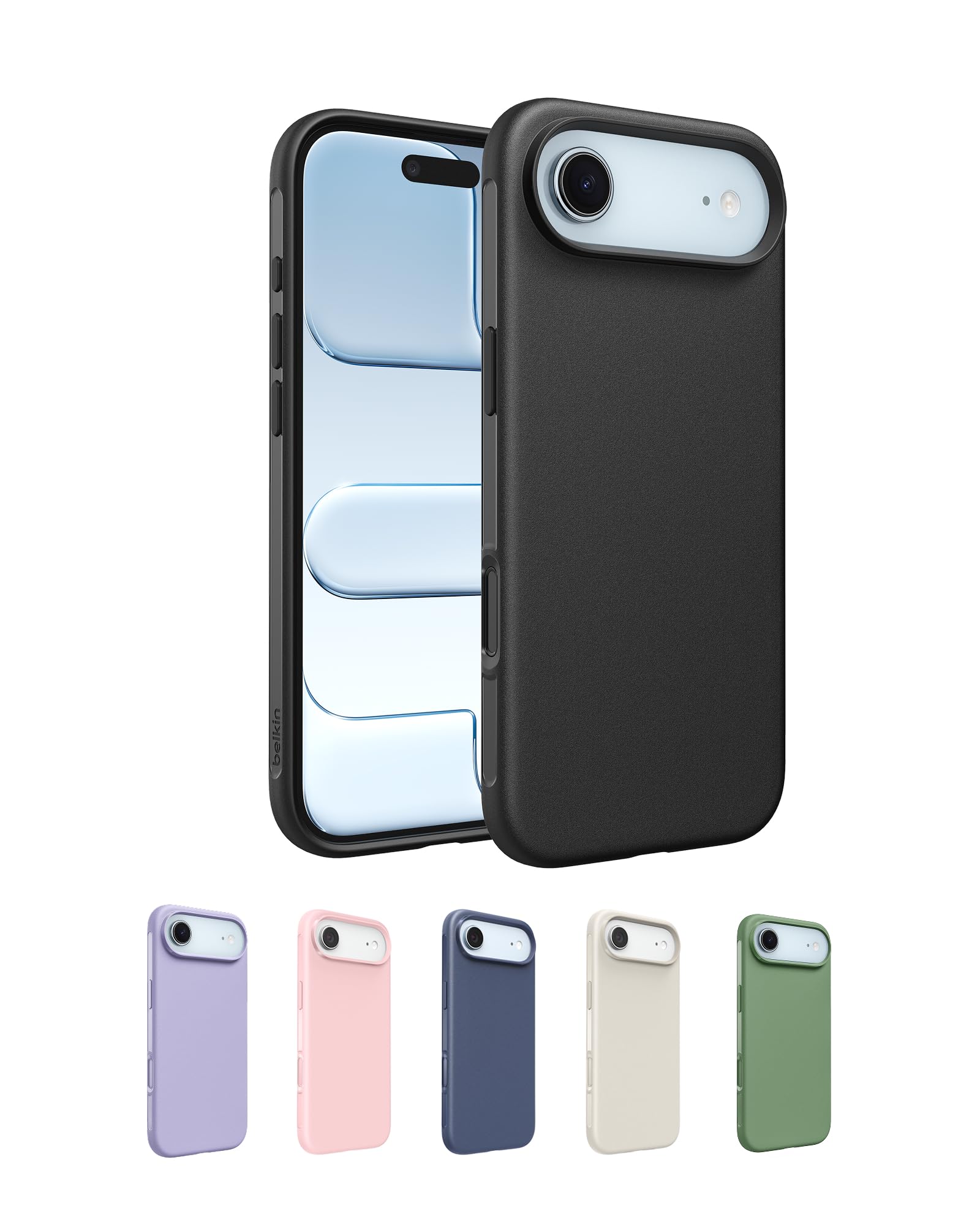 Belkin SheerForce Protect iPhone Air Hülle, MagSafe Kompatible Handyhülle mit Kratzfester Beschichtung, iPhone Schutzhülle, Magnetisch, Transparent, Dünn und Stoßfest – Schwarz