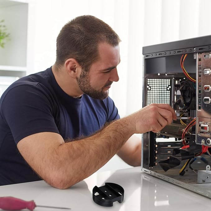 Didiseaon - 20 unidades de pies antideslizantes negros para soporte de torre PC, soporte móvil para CPU, accesorios para computadora bajo escritorio y piso, muebles de oficina miniatura 2