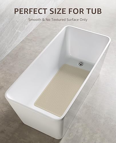Miniatura 7 de Bligli Alfombra de bañera antideslizante, 17 x 27 pulgadas de largo, lavable a máquina, tapete antideslizante de ducha con 246 ventosas fuertes