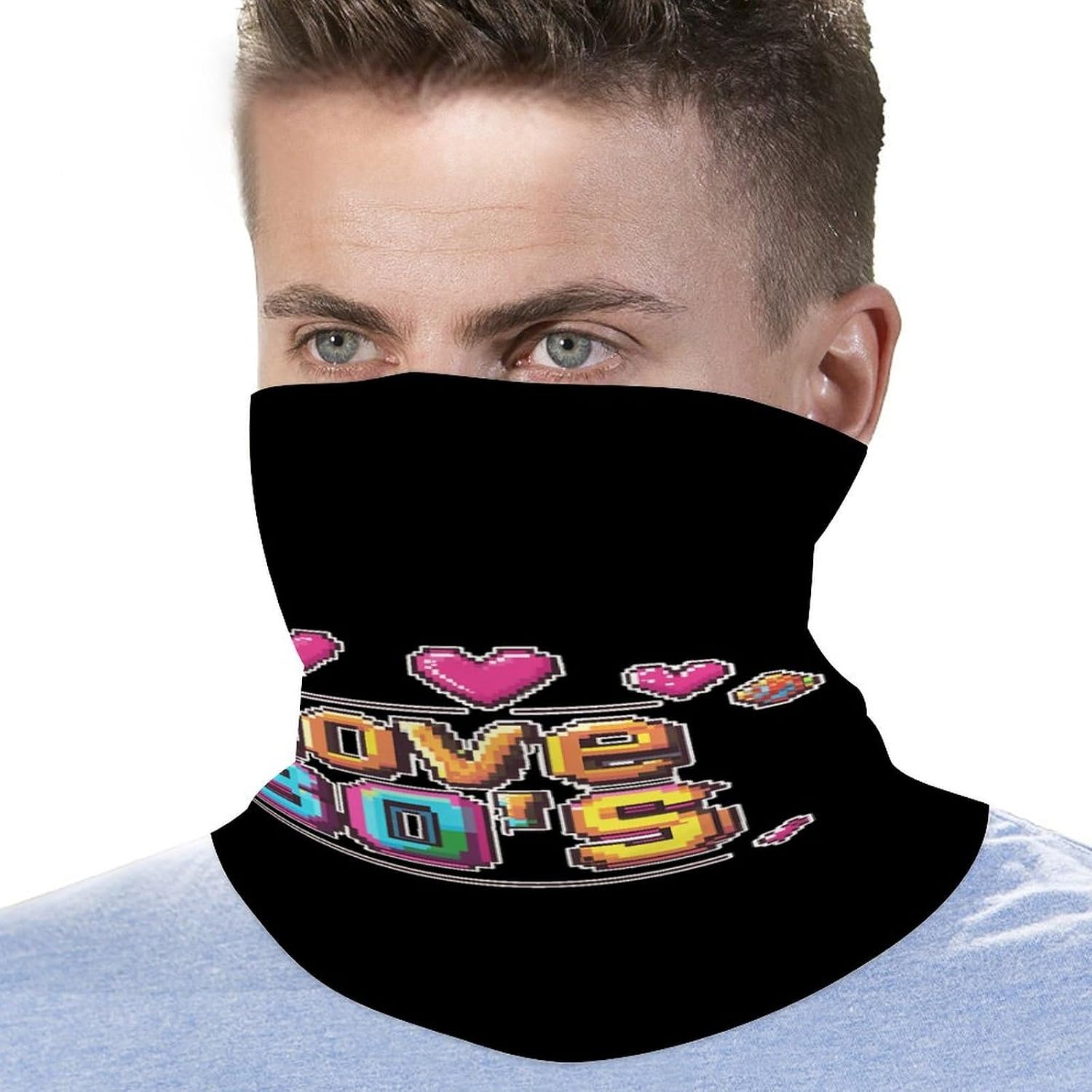 I Love 80s Neck Gaiter Windproof Face Mask Bandanas for Men Women Cold Weather Scarf