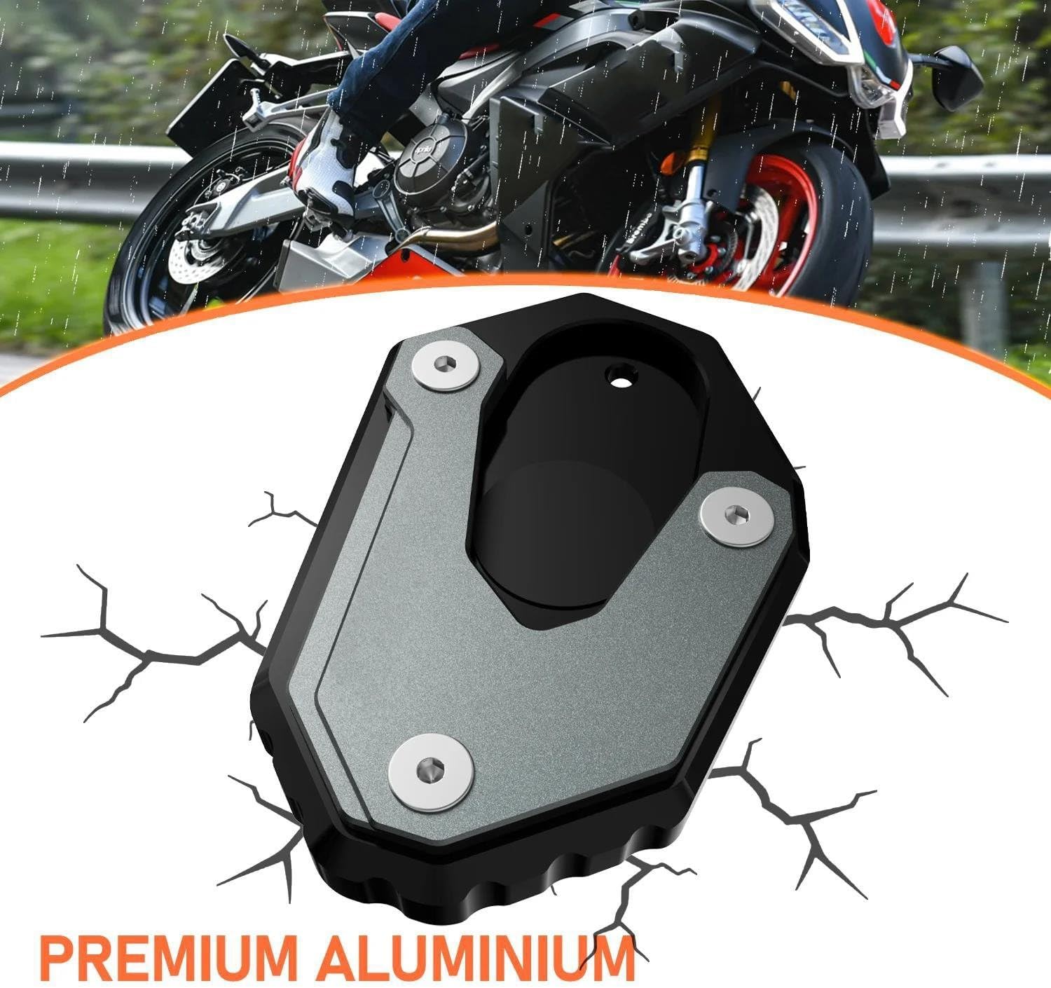 バイク用キックスタンド サイドスタンド 拡張パッド に適合するアプリリア RS457 RS660 2020-2024用(B1)