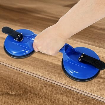 Floor Gap Fixer Tool Heavy Duty Striking Surface Floor Gap Repair Tool, Aluminum Alloy Enhanced 2 Suction Cups with Double-sided Striking Points and Rubber Mallet for Laminate/Vinyl Flooring