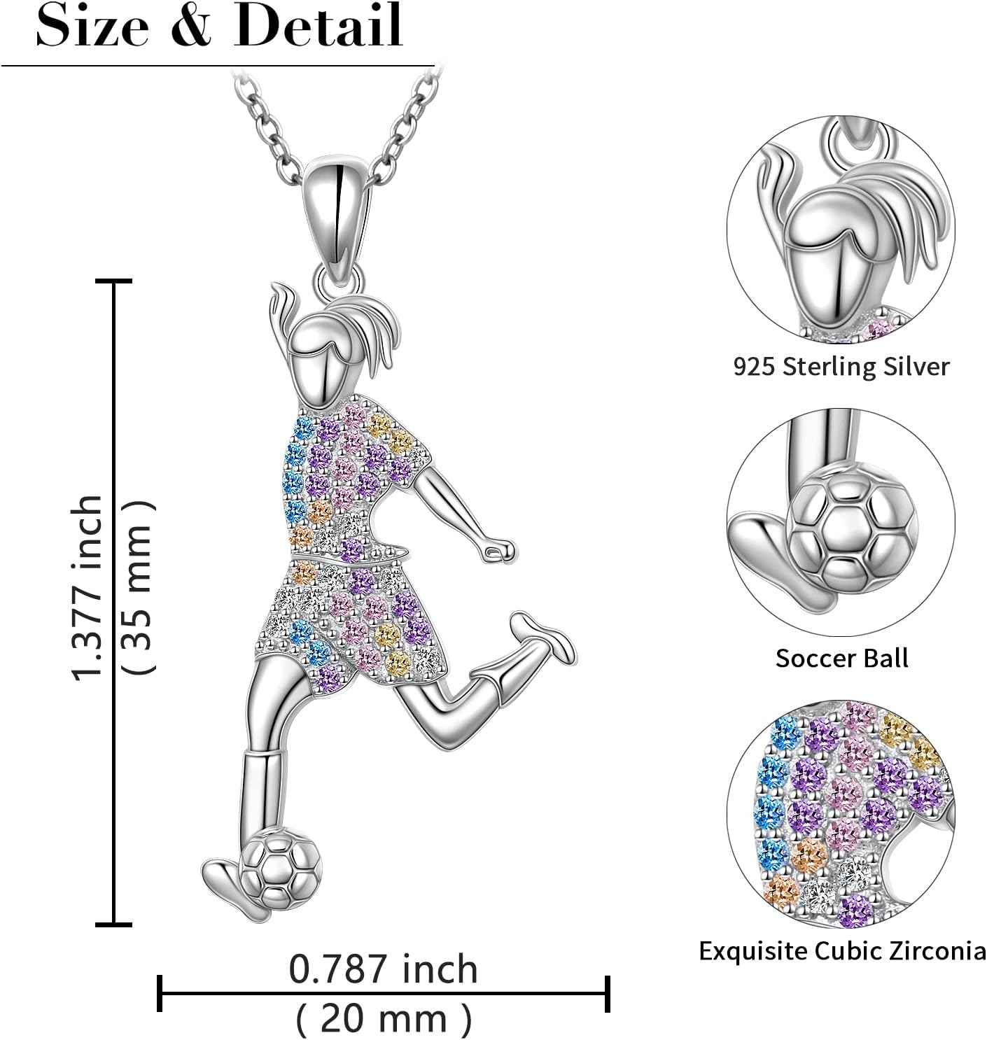 Flyow Soccer Necklace 925 Sterling Silver Football Pendant Sports Jewelry World Cup Soccer Gifts - Image 6