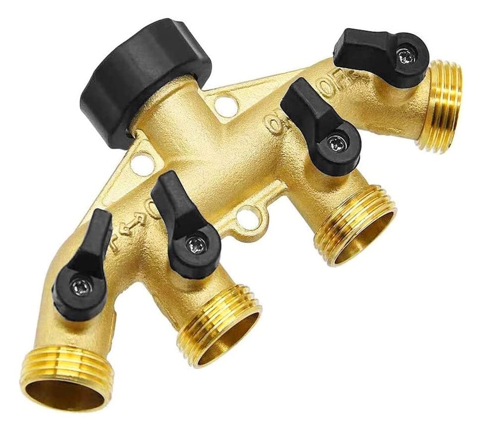 Tuyau de jardin 3/4 répartiteur 4 voies RJJ adaptateur de spigot en laiton pour arrosage