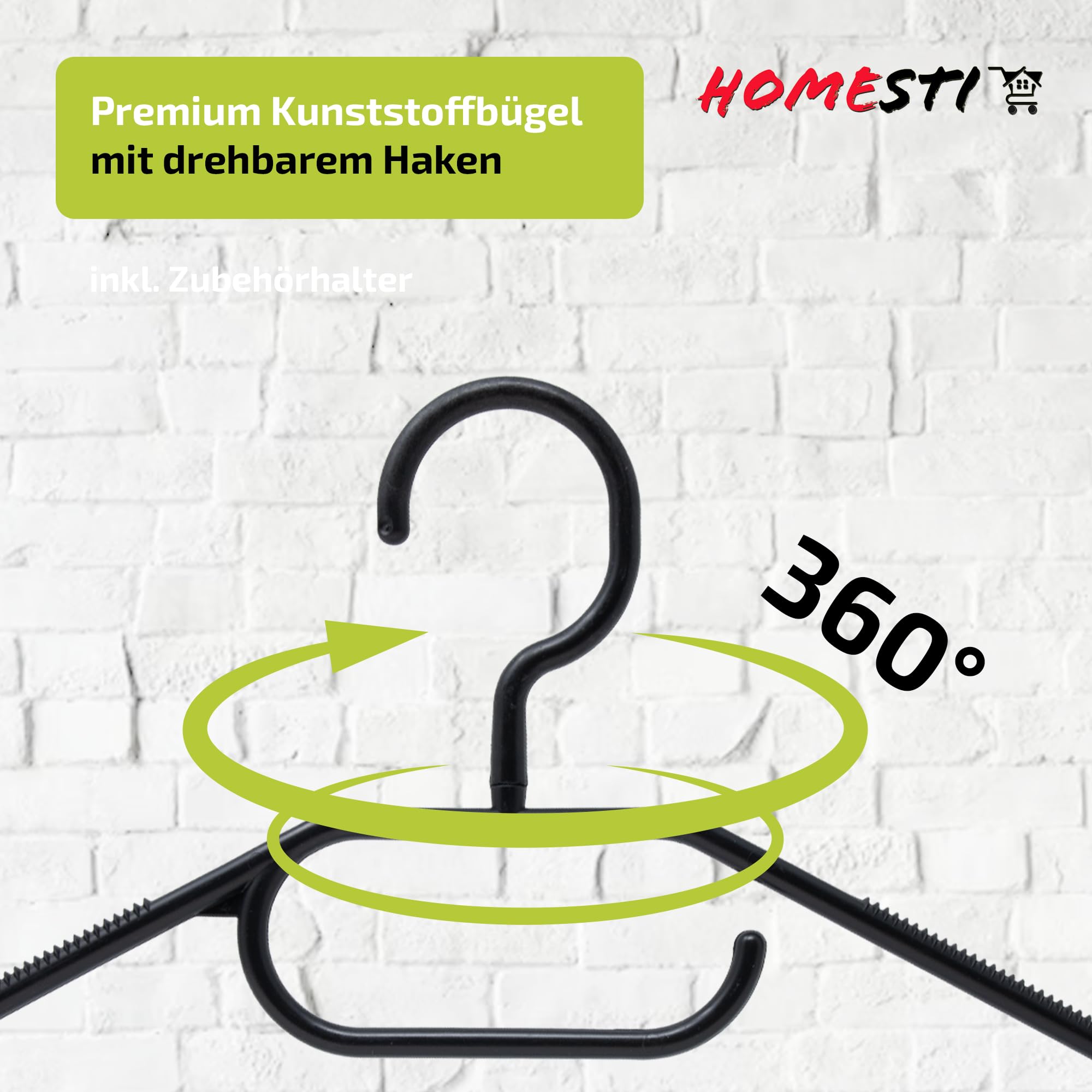 SONGMICS Kleerhangers fluweel, 100 stuks, beugelset met antislip oppervlak, ruimtebesparende kleerhangers, met 360° draaibare metalen haak, zwart CRF100B