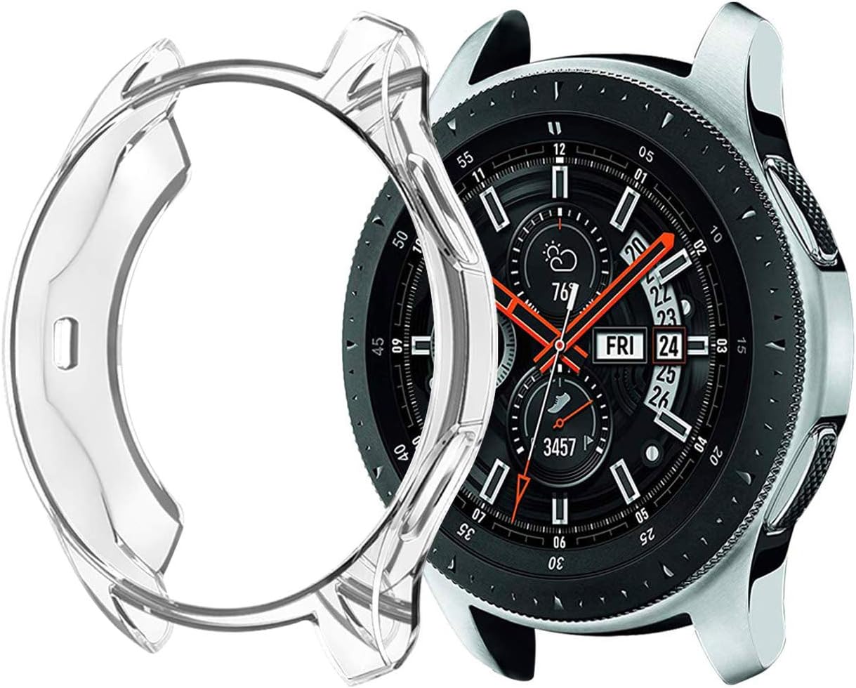 Jvchengxi for Samsung Galaxy Watch 46mm case, Soft TPU Slim Plated Case Anti-Shock Cover All-Around Protective Bumper Shell for Galaxy Watch 46mm SM-R800 Smartwatch(Clear)