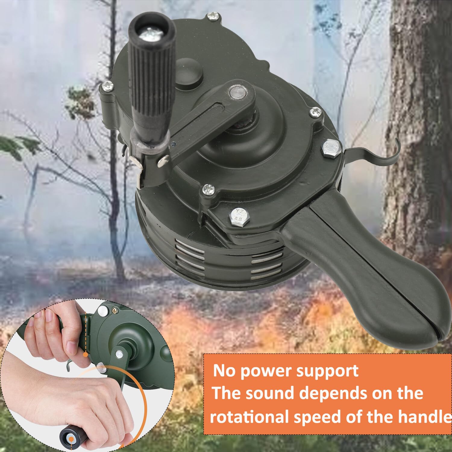 Mano Manovella Corno Sirena Portatile 110dB Allarme Di Sicurezza Domestico, Sirena Manuale Metallo Allarme Manovella per Fabbriche, Scuole, Truppe, Disastri Naturali e Casa Ecc