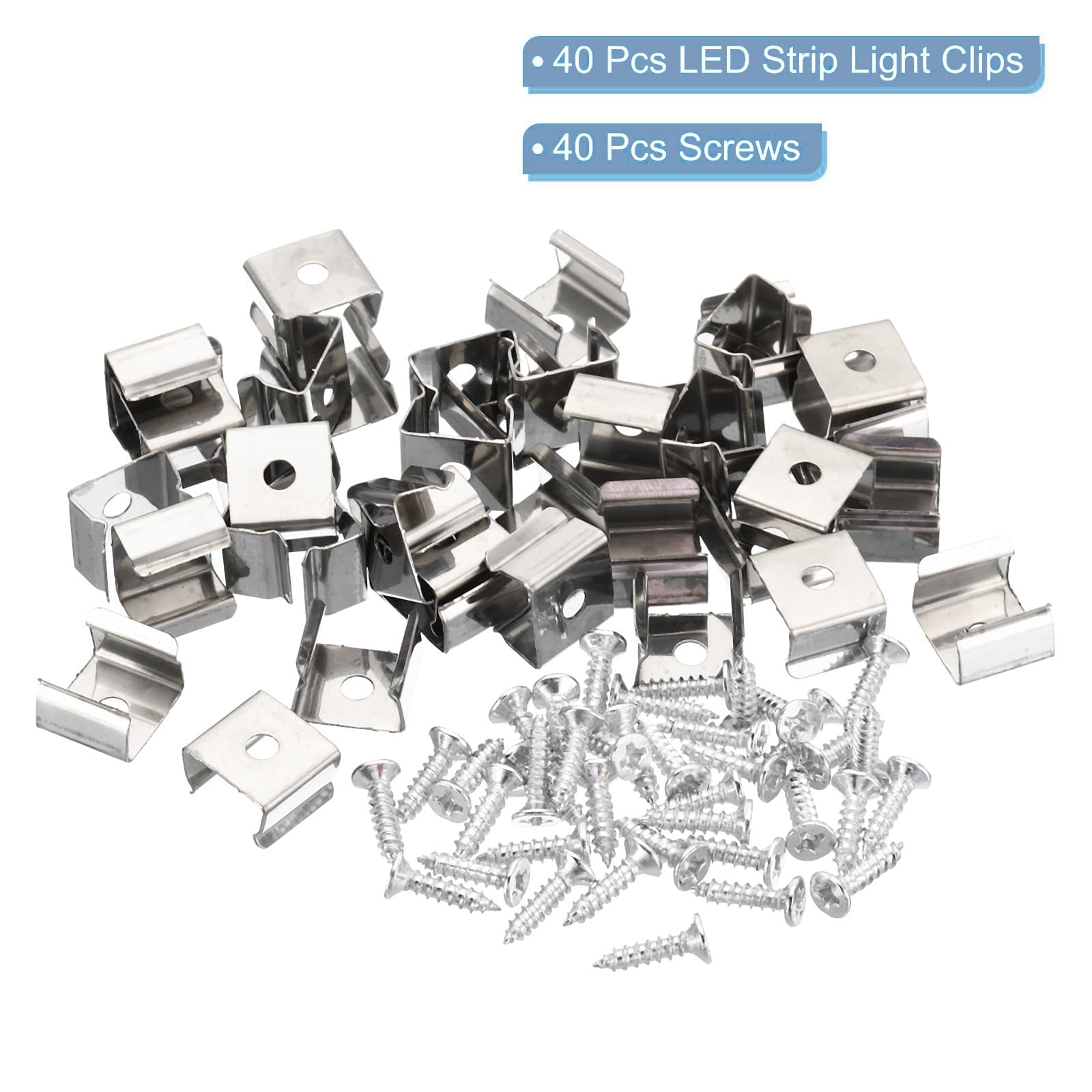 TOP-VIGOR 40Pcs Neon Rope Light Mounting Brackets, LED Lights Install Fixing Clips Clamp, Support Holder with Screws - Image 3