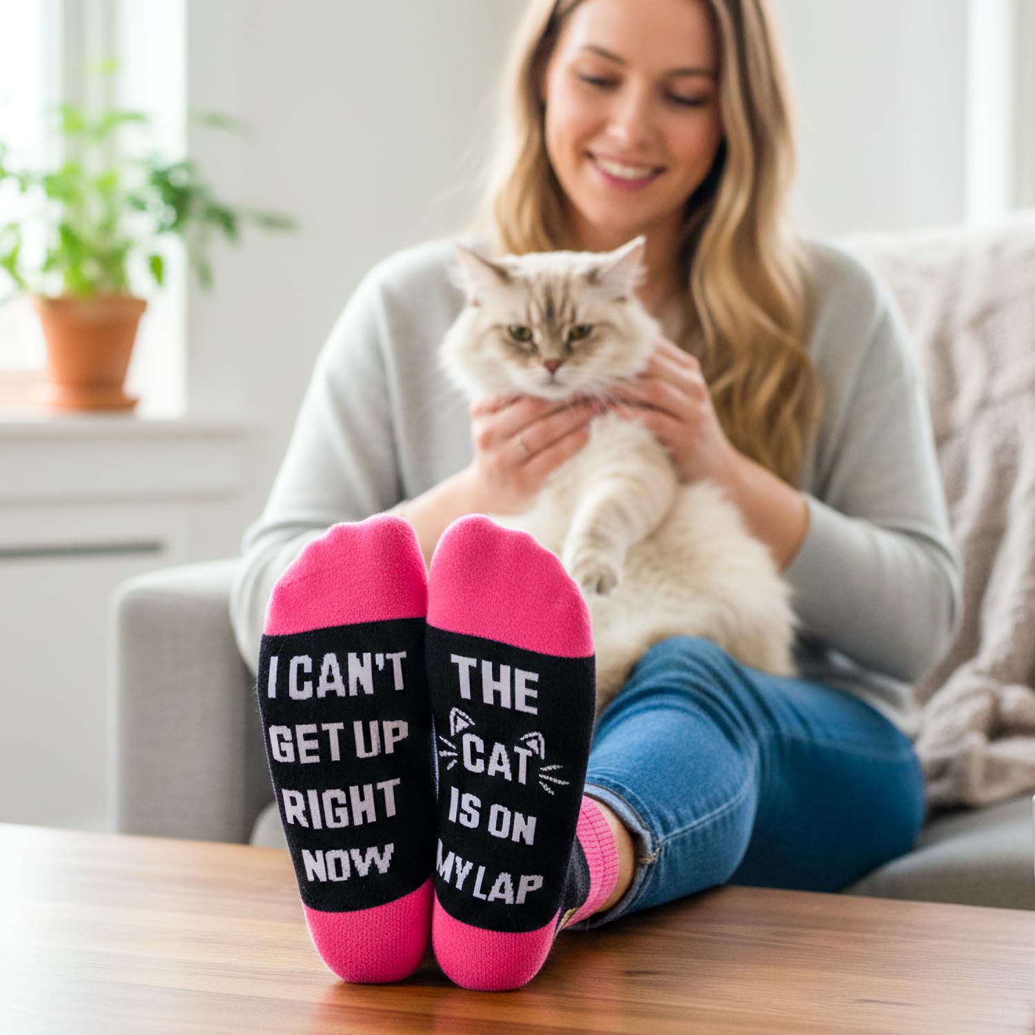 Bebila Gift for Mom Funny Socks for Cat Dad Mom Birthday Gifts for Mom Novelty Socks Gifts for Cat Lovers