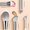 Set de Brochas de Maquillaje Profesional 10 pzs | Kit de Brochas Premium de Fibra Sintética para Base, Contorno, Rubor, Corrector, Sombras, Difuminado y Delineado (Blanco B525) 7