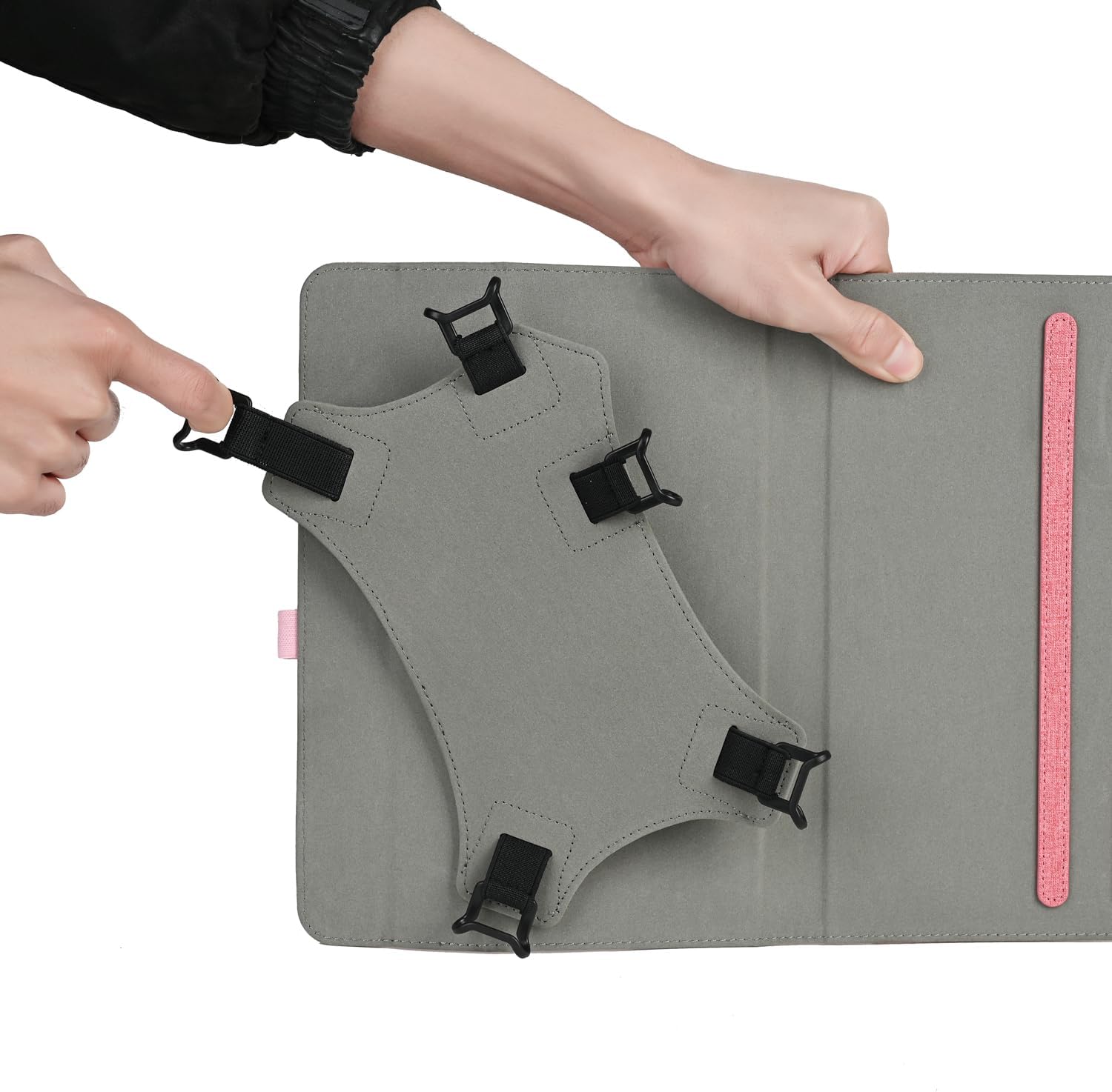 10 inch Android Tablet case, Universal 360 Degree Rotating Multi-Angle Viewing Stand Cover with Pocket,Compatiable with TCL, Samsung,Dragon Touch and More 9.7" 10.1" 10.9" 11" Tablet (Pink)