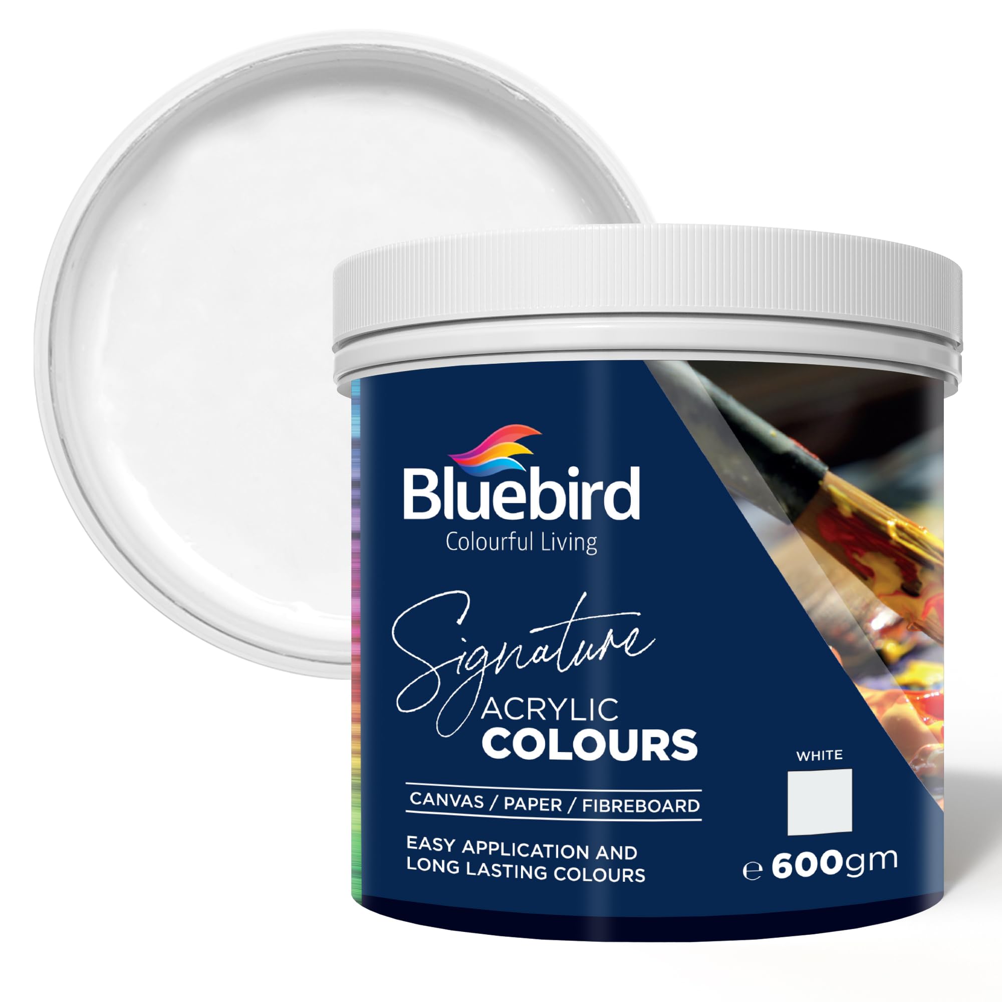 BLUEBIRD Signature Acrylic Paint, 20.3 Oz, White, Professional Acrylic Paint For Professionals, Adults, & Artists