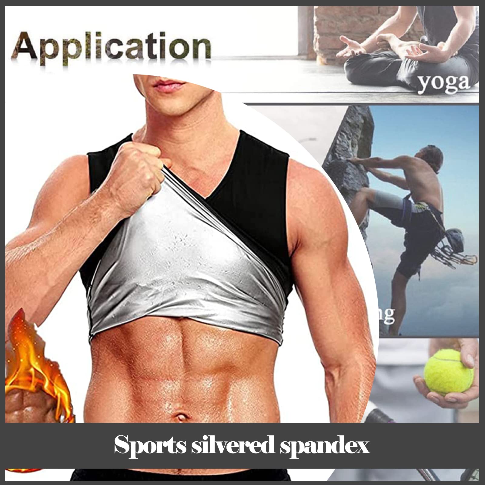 Canotta Dimagrante Uomo, Tute Dimagranti, Canottiera Dimagrante, Allenamento Aerobico, Shaper Workout (Nero L/XL)