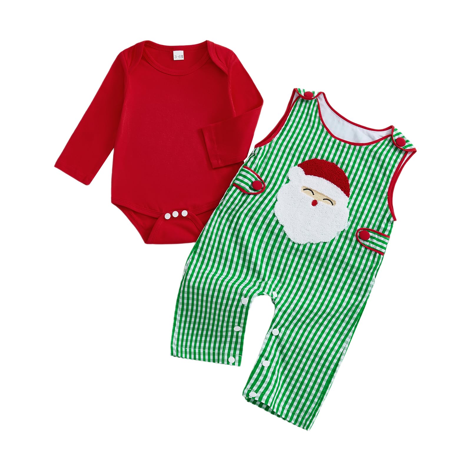 Baby Boy Christmas Outfit Plaid Gentleman Shirt Onesie Gingerbread Overalls Set Newborn Romper Cute Winter Clothes