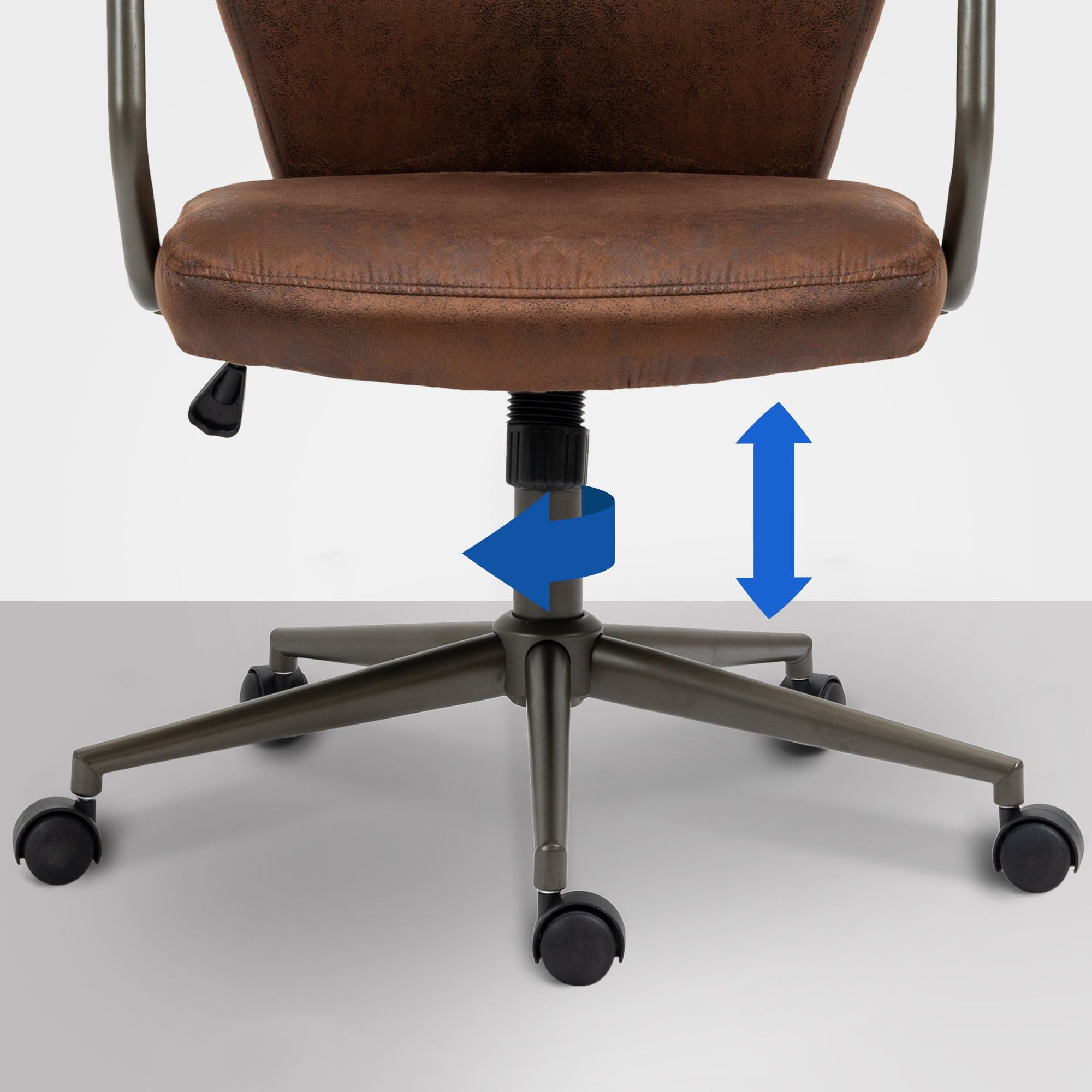 CLP Sedia Da Ufficio Pocatello Industrial Loft Antique Style I Sedia Girevole Per Computer Con Funzione Dondolo Colore:cognac