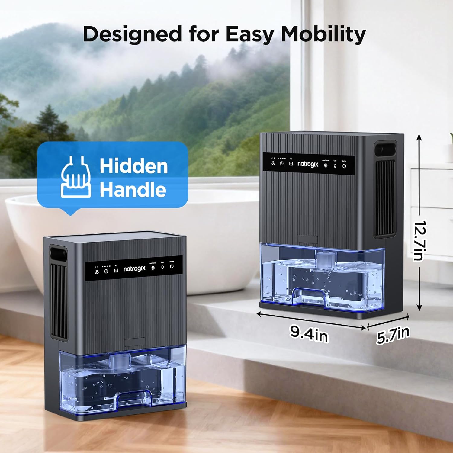 Dehumidifier, 106 OZ Water Tank Dehumidifiers for Home, 1000 sq.ft Quiet Dehumidifier for Basement Bathroom Bedroom RV with Auto Shut Off, Timer, Sleep Mode, 7 Color Light, Gray 9 71OhUPCunML. AC SL1500