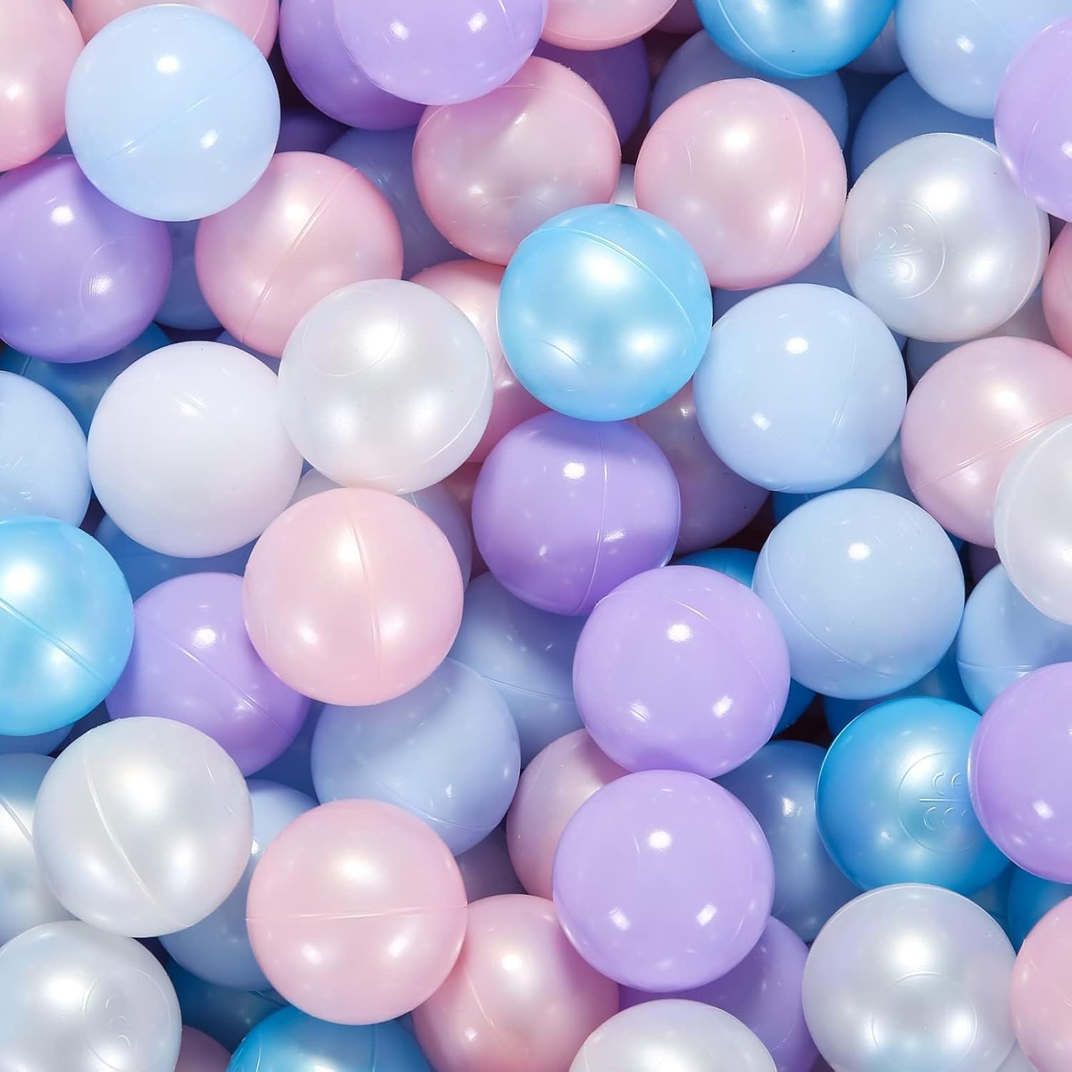 ball pit balls pack of 100 200 500 - star and round set bpa free phthalate free non-toxic crush proof play balls soft plastic balls for toddlers baby kids birthday pool tent party mermaid color 100 balls