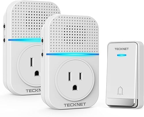 Miniatura 12 de Timbre inalámbrico TECKNET, timbre de puerta de conexión, timbres impermeables IP66, timbre de puerta sin cable de 1300 pies de rango inalámbrico, 1