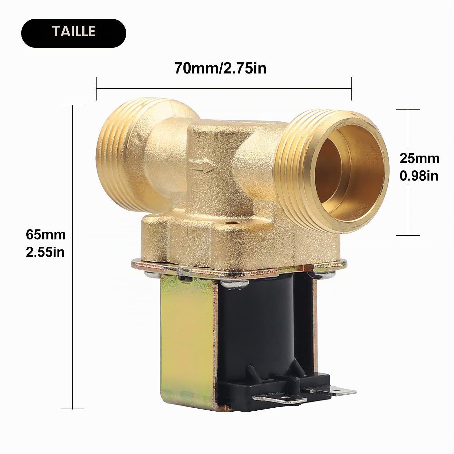 SWAWIS Lot de 2 Electrovanne 3/4" AC 230V Vanne Électromagnétique Électrique Électrovanne Magnétique en Laiton Électrovanne pour Le Contrôle de l'eau