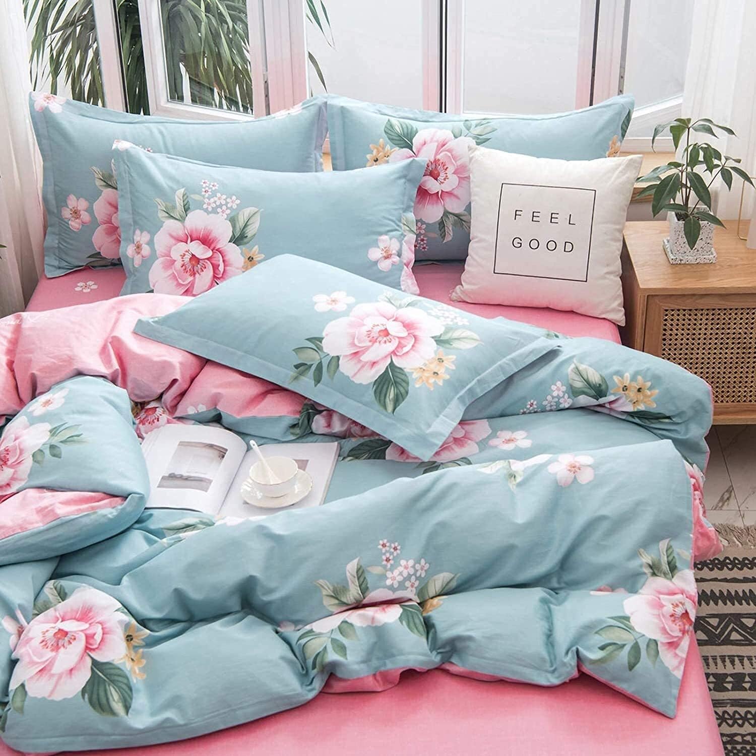 Bedding Set Four Piece Set Four Piece Bedding Set Pure Four Piece Set Cartoon Print Bedding Sheets Pillowcase Double Bedding Set - 100% (Colour: I) (I) (C)