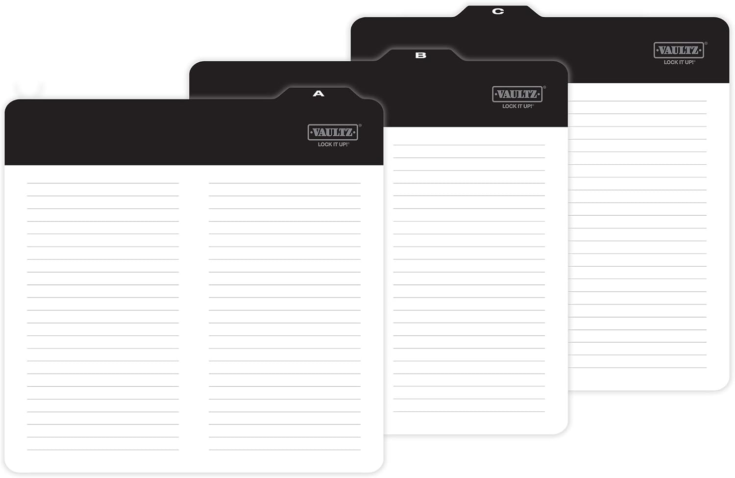 Vaultz Vinyl Record Storage Dividers A-Z - 26 Record Holder Organizer Guides - Alphabetical Vinyl LP Dividers for Album Crate, Collection Library Bin, Black