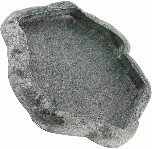 Miniatura 4 de Durable Reptile Rock Alimentador de alimentos y agua Plato de fuente para tortuga lagarto (verde M) Herramientas de cría de reptiles, (S)