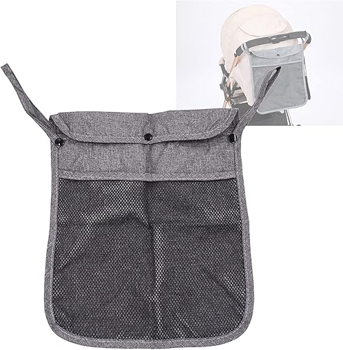 Bolsa colgante portátil para cochecito con dos bolsillos de almacenamiento, organizador para pañal, pañal, bebé, botella/juguete, bolsa de red de