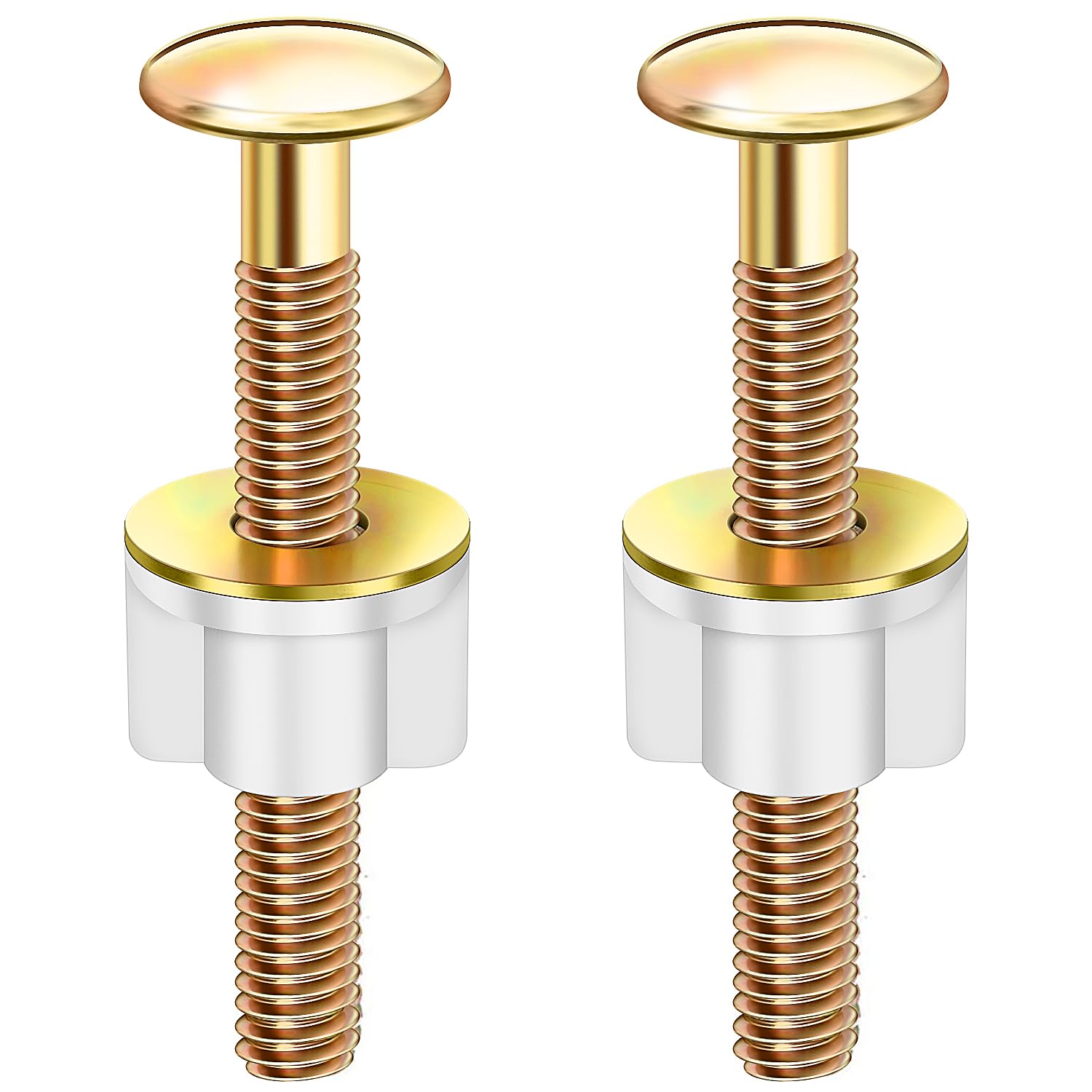 Toilet Seat Screws Bolts Universal Toilet Seat Hinge Bolts and Nuts Replacement for Top Mount Toilet Seat Hinges (2)