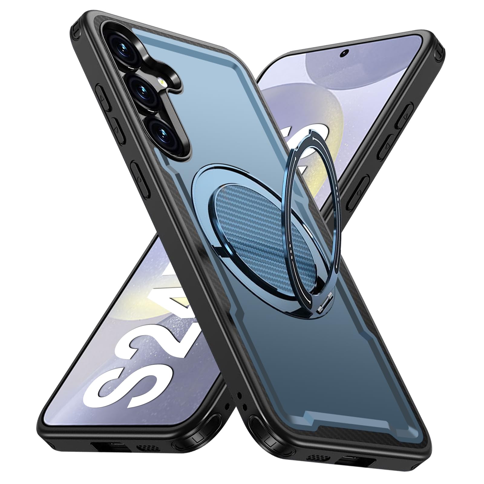 Coque Samsung S24 Plus MagSafe avec support béquille et anneau bleu robuste - 8
