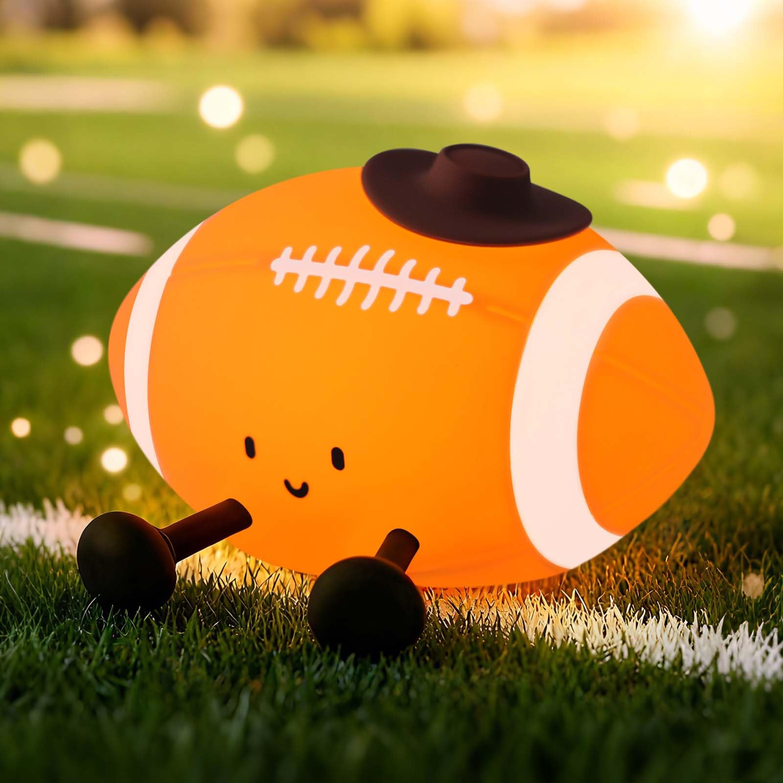 YISUN Rugby Night Light Kids, Squishy Silicone Cute Lamp, Rechargeable Dimmable Portable Touch Lamps Bedside with Timer, Nightlights for Children's Room Bedroom Table Decoratio