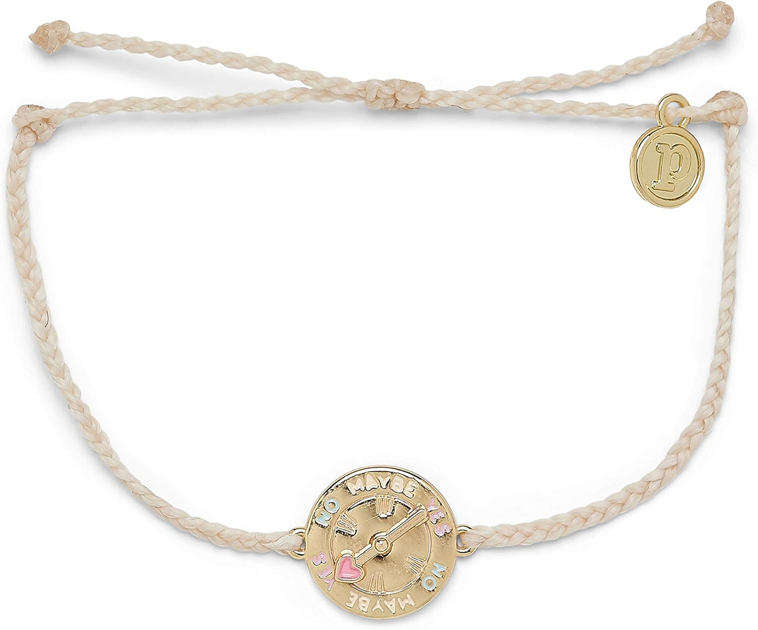 Pura Vida Silver or Gold Spinner Bracelet - 100% Waterproof, Adjustable Band - Plated Brand Charm