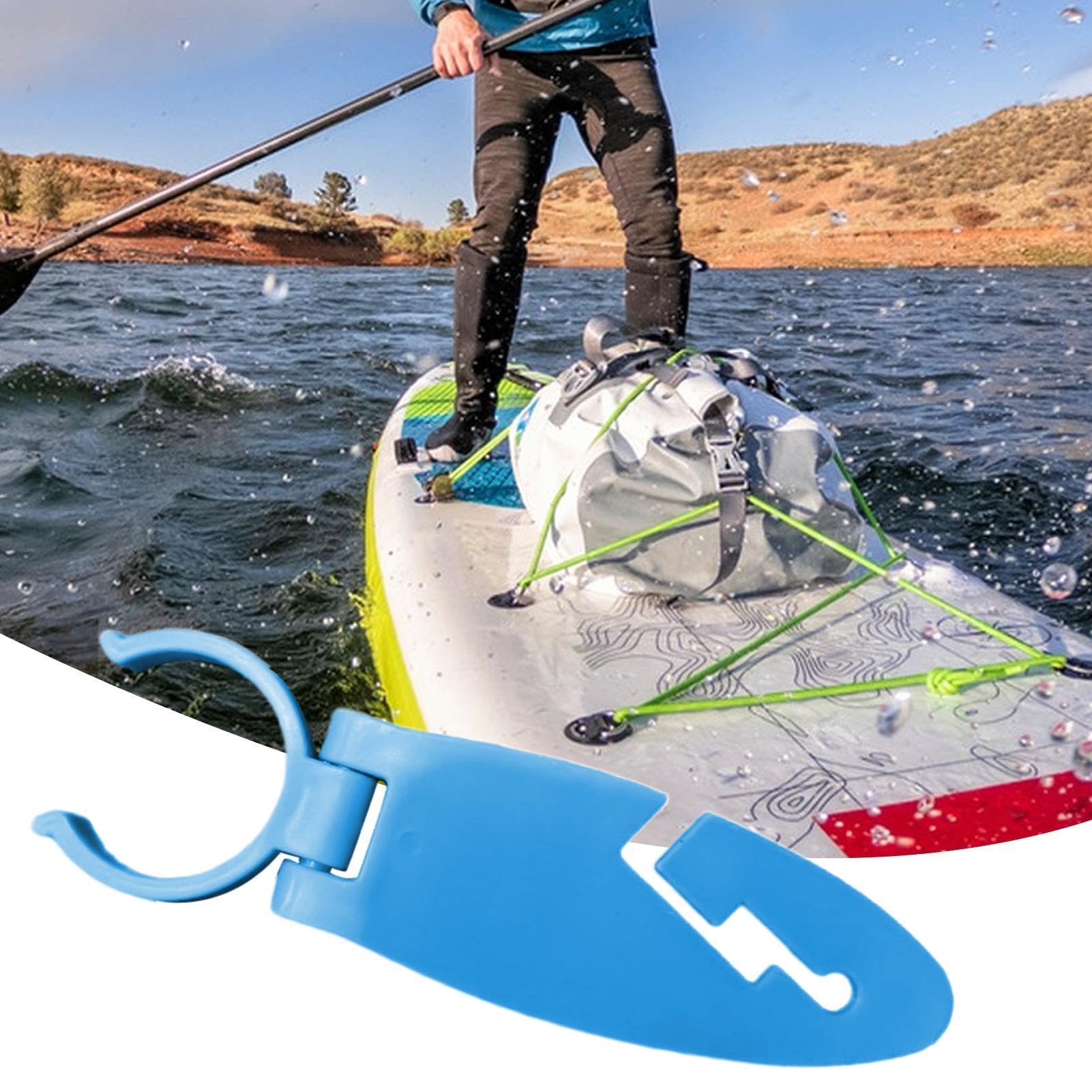Generico Clip Porta Pagaia, 4 Pezzi, Supporto per Pagaia per Paddle Board E Kayak | ABS 11x3,3 cm, Fissaggio Espandibile a Scatto, Antivento e UV, per Sport Acquatici, Leggere e Resistenti