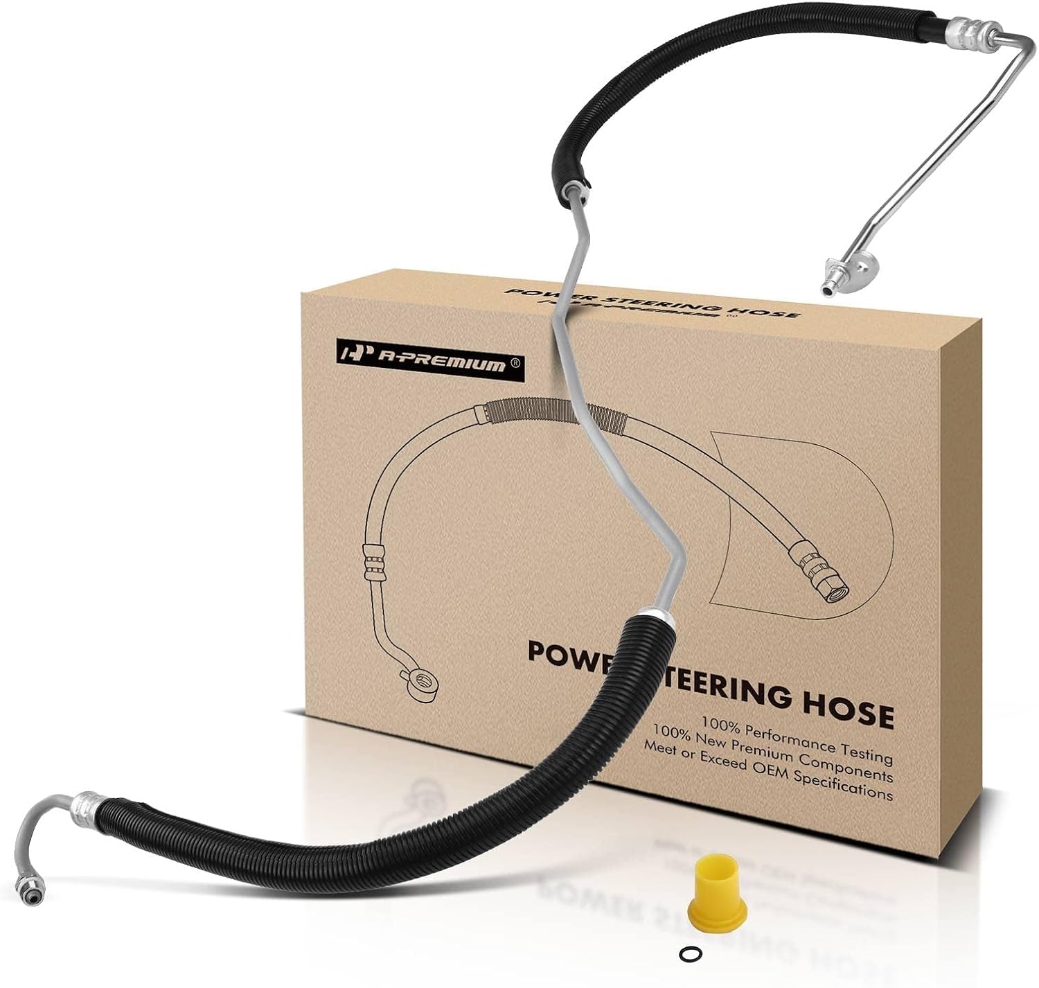 A-Premium Power Steering Pressure Hose Line Assembly Compatible with Ford F-250 F-350 F-450 F-550 Super Duty 2011-2016 V8 6.7L Pump To Hydraulic Brake Booster