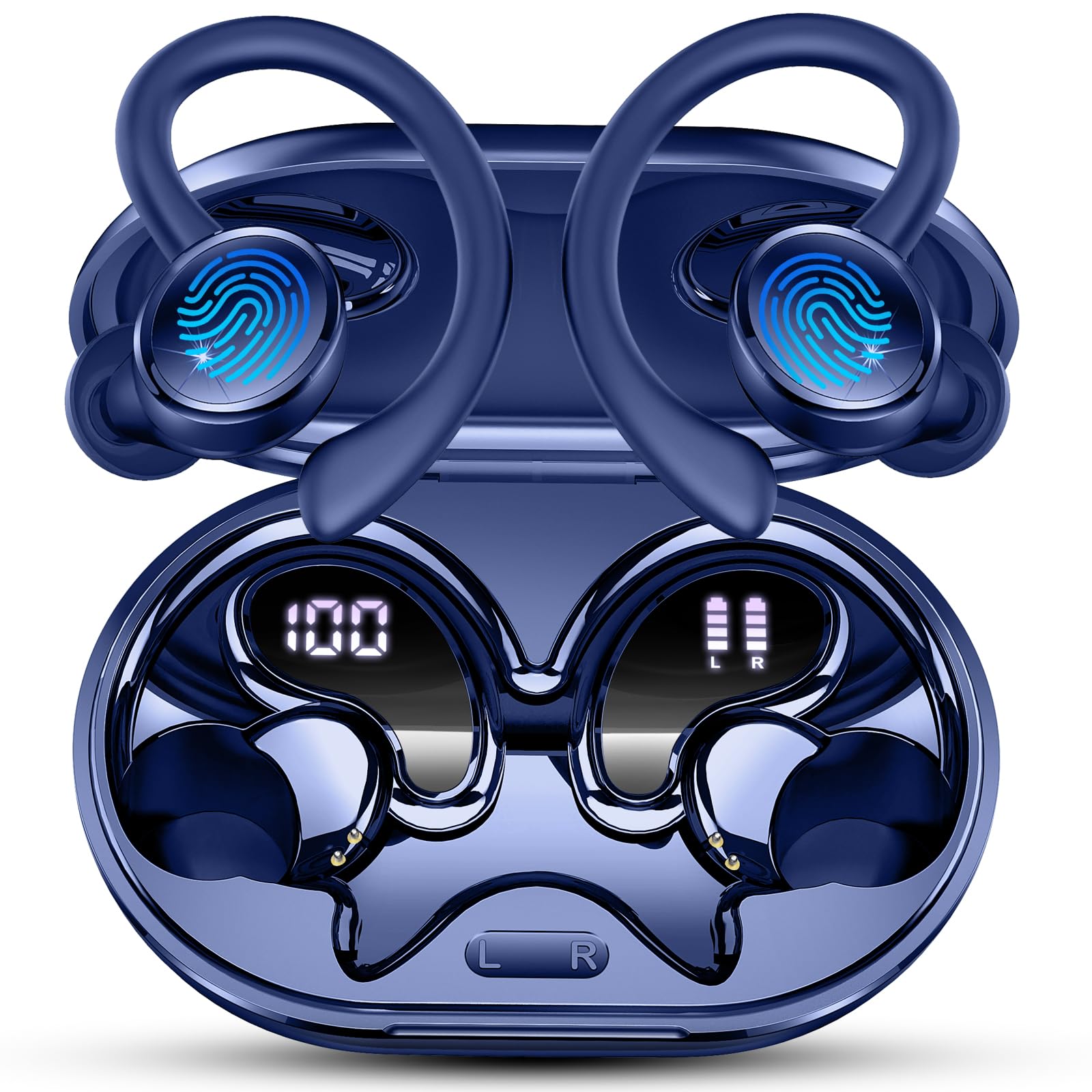 Matast Auriculares Bluetooth deportivos, auriculares inalámbricos con Bluetooth 5.4, micrófono de cancelación de ruido 4 ENC, tiempo de reproducción de 50 horas, estéreo de alta fidelidad, doble