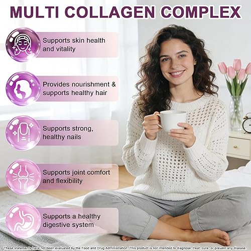 Miniatura 3 de Gotas líquidas de péptidos de colágeno múltiple, 2 onzas Tipos I, II, III, V, X, Complejo de colágeno hidrolizado para cabello, piel, uñas, huesos