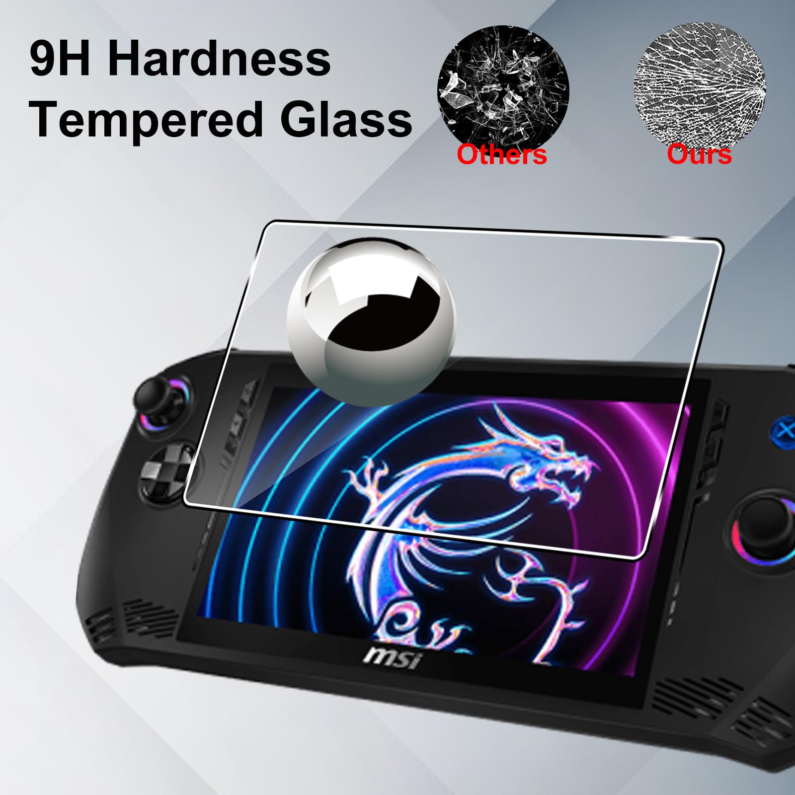 Film Verre Trempé MSI Claw, Protection Écran 2 Pièces, Dureté 9H, Anti Rayures, Ultra HD