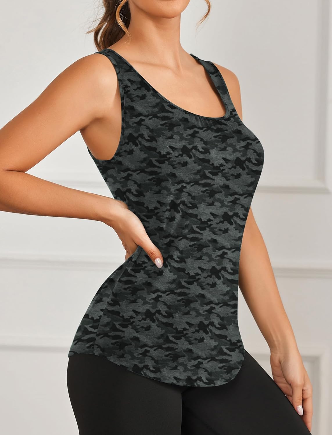 PINSPARK Workout Tank Tops for Women Racerback Loose Fit Yoga Top Sleeveless Gym Shirt Running Athletic Tanks Pack S-3XL - Image 4