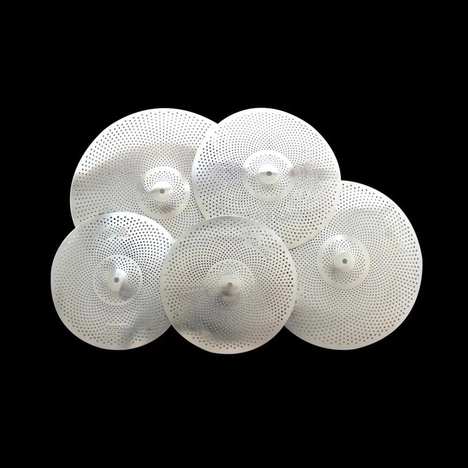Professionelle Trommelbecken Silberne Becken Mit Geringer Lautstärke, 5 Stück 14'' Hihat / 16'' Crash / 18'' Crash / 20'' Ride Drum Set Becken